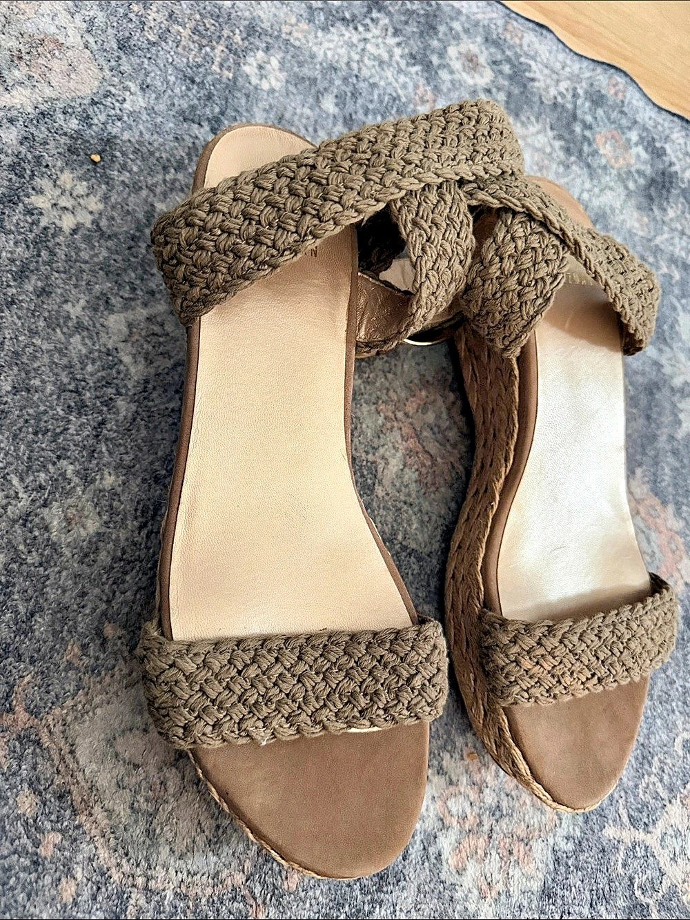 Stuart Weitzman Dayna Espadrille Wedge Sandal Brown